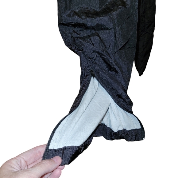 Vintage Track Pants Black Joggers Baggy Fit ankle zippers size XL elastic waist - Picture 4 of 5